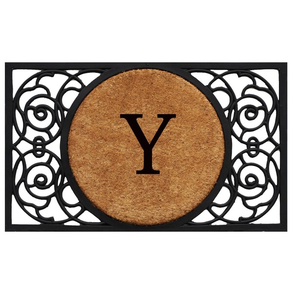 Calloway Mills Monogram Door Mat, Natural, Black, 18 in W x 30 in L 180031830Y - main